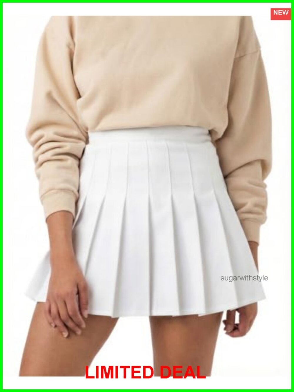 High Waist Pleated A-Line Tennis Mini Skirt Built-In Shorts